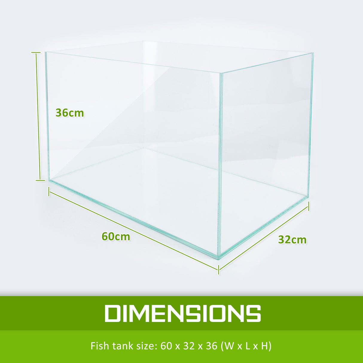 Aquarium Fish Tank 70L Starfire Glass 60x32x35cm Filter Pump LED