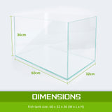 Aquarium Fish Tank 70L Starfire Glass 60x32x35cm Filter Pump LED