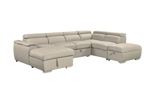 Plush Sleeper Modular Chaise Lounge - Mushroom