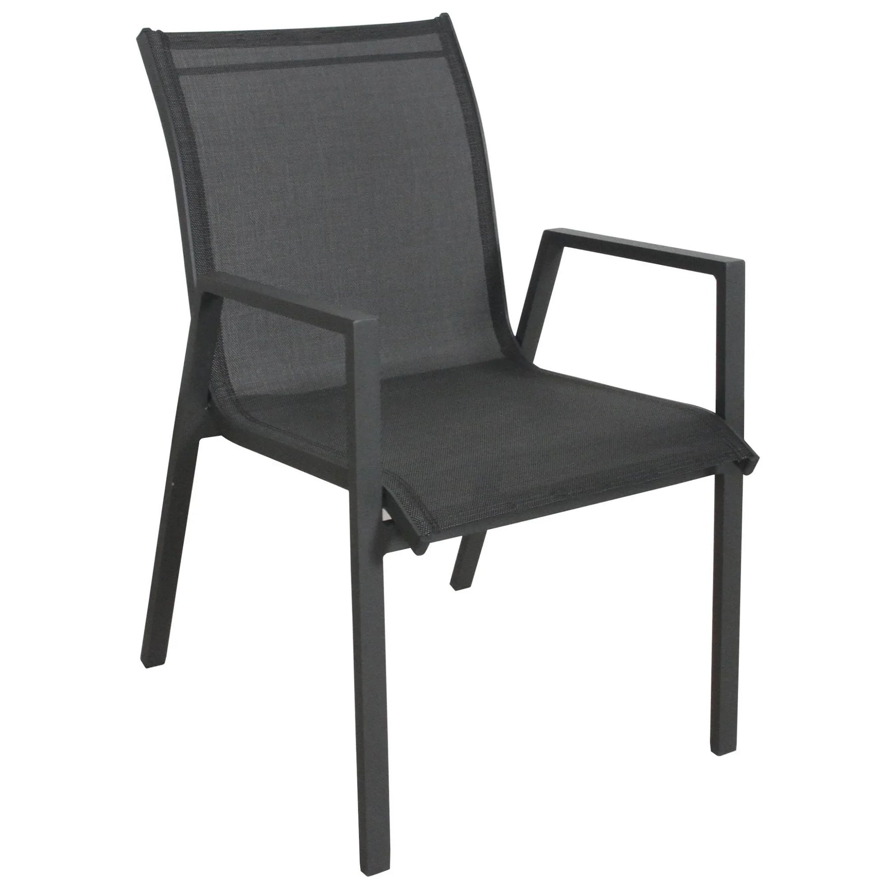 Iberia 2pc Set Aluminium Outdoor Dining Table Chair Charcoal - Flea Market