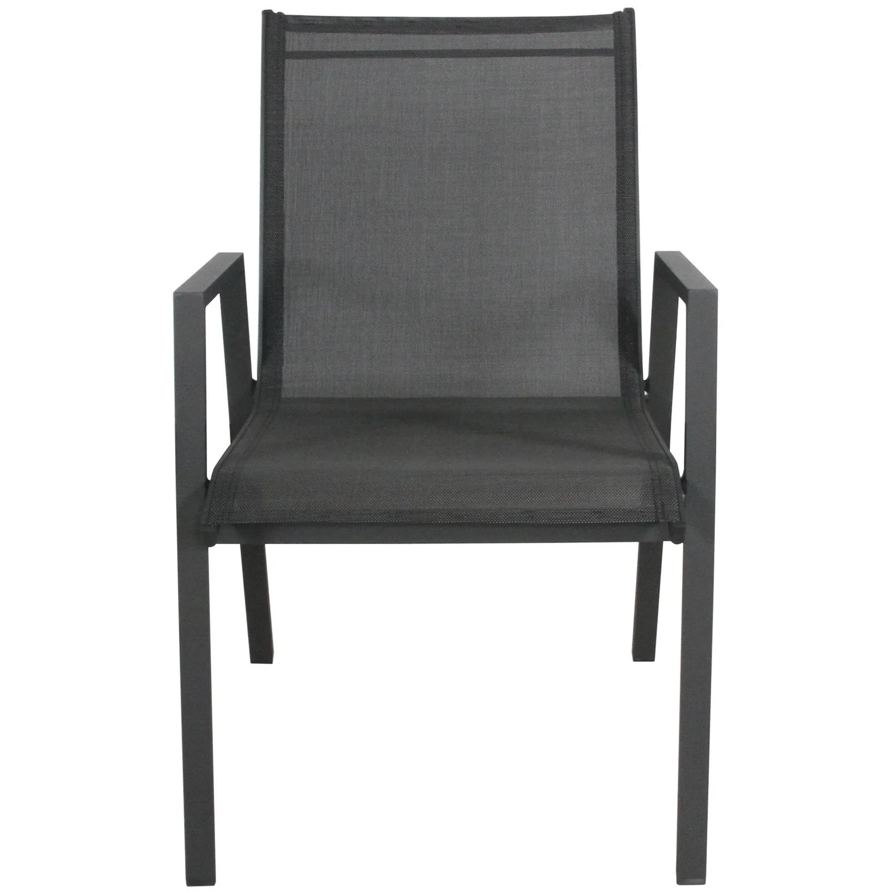 Iberia 2pc Set Aluminium Outdoor Dining Table Chair Charcoal - Flea Market