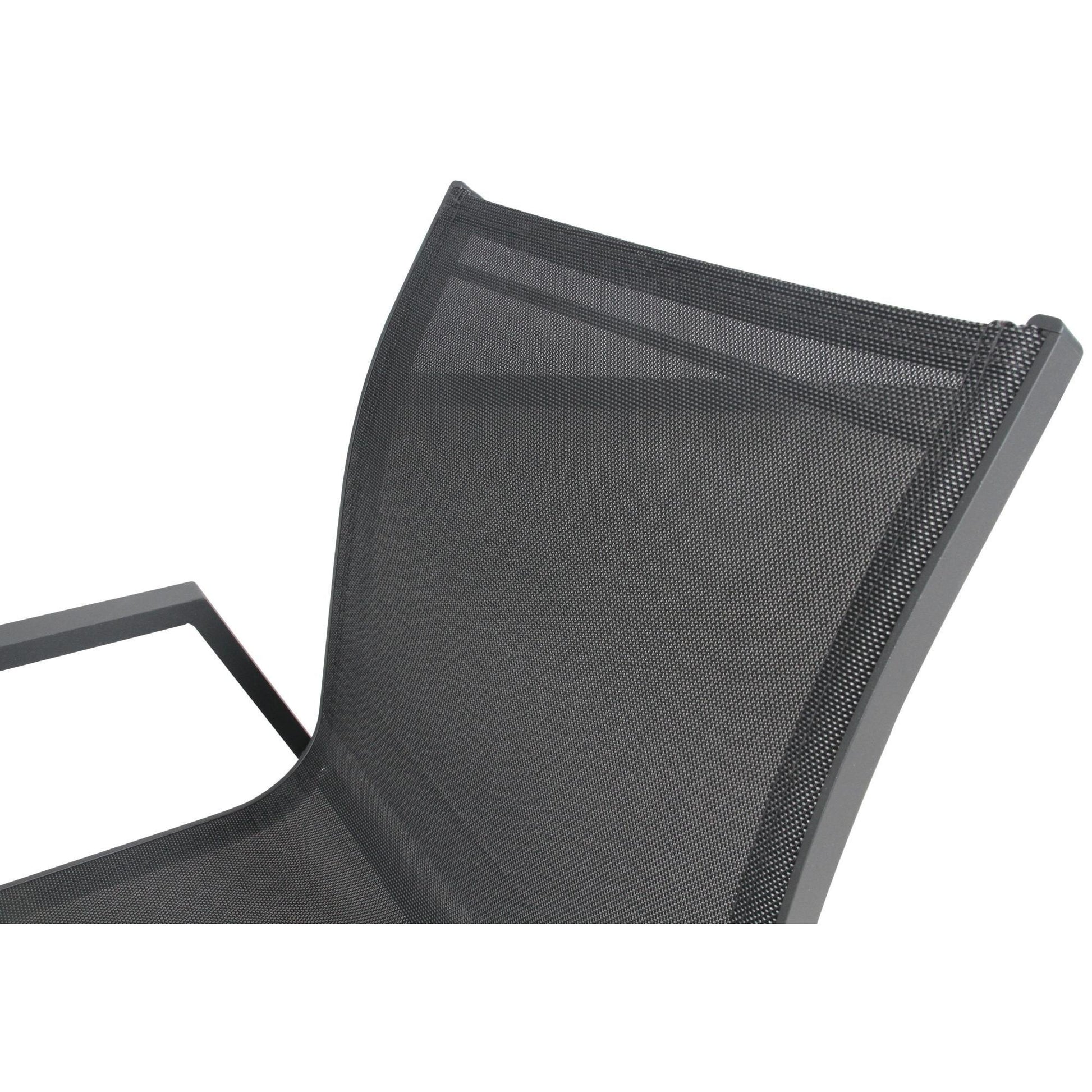 Iberia 2pc Set Aluminium Outdoor Dining Table Chair Charcoal - Flea Market