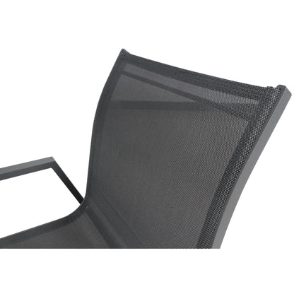 Iberia 2pc Set Aluminium Outdoor Dining Table Chair Charcoal - Flea Market