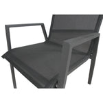Iberia 2pc Set Aluminium Outdoor Dining Table Chair Charcoal - Flea Market