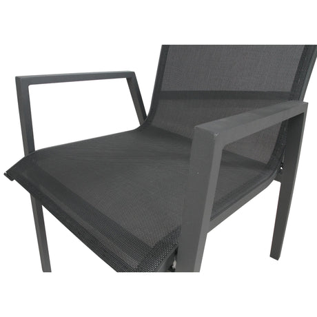 Iberia 2pc Set Aluminium Outdoor Dining Table Chair Charcoal - Flea Market
