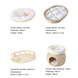 HONEYPOTCAT 141.5cm Cosy Woven Cat Perch - Multi-Level Tower