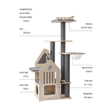 HONEYPOTCAT 148cm Grand Cat Mansion - Multi-Level Villa with Space Capsule