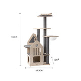 HONEYPOTCAT 148cm Grand Cat Mansion - Multi-Level Villa with Space Capsule