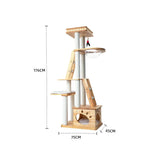 HONEYPOTCAT 176cm Majestic Wood Cat Tree - Multi-Level Retreat