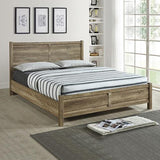 King Size Bed Frame Natural Wood like MDF in Oak Colour - Flea Market