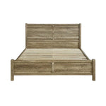 King Size Bed Frame Natural Wood like MDF in Oak Colour - Flea Market