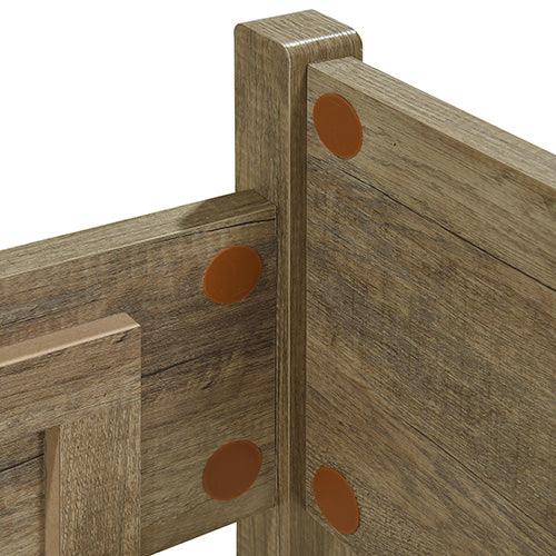 King Size Bed Frame Natural Wood like MDF in Oak Colour - Flea Market