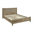 Queen Size Bed Frame Natural Wood like MDF in Oak Colour - Flea Market