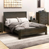 Bed Frame King Size in Solid Wood Veneered Acacia Bedroom Timber Slat in Chocolate - Flea Market