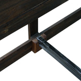 Bed Frame King Size in Solid Wood Veneered Acacia Bedroom Timber Slat in Chocolate - Flea Market