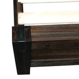 Bed Frame King Size in Solid Wood Veneered Acacia Bedroom Timber Slat in Chocolate - Flea Market