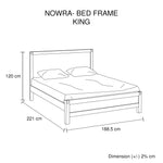 Bed Frame King Size in Solid Wood Veneered Acacia Bedroom Timber Slat in Chocolate - Flea Market