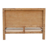 Bed Frame Queen Size in Solid Wood Veneered Acacia Bedroom Timber Slat in Oak - Flea Market