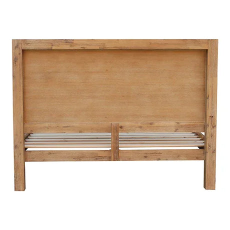 Bed Frame Queen Size in Solid Wood Veneered Acacia Bedroom Timber Slat in Oak - Flea Market