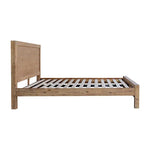 Bed Frame Queen Size in Solid Wood Veneered Acacia Bedroom Timber Slat in Oak - Flea Market