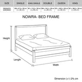 Bed Frame Queen Size in Solid Wood Veneered Acacia Bedroom Timber Slat in Oak - Flea Market