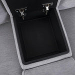 Large Corner Modular Lounge Suite in Light Grey Fabric Electric Recliner - Flea Market