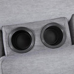 Large Corner Modular Lounge Suite in Light Grey Fabric Electric Recliner - Flea Market