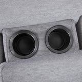 Large Corner Modular Lounge Suite in Light Grey Fabric Electric Recliner - Flea Market