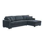 Corner Sofa Chaise Polyester Fabric Multilayer Two Pillows Individual Pocket Spring - Flea Market