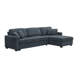Corner Sofa Chaise Polyester Fabric Multilayer Two Pillows Individual Pocket Spring - Flea Market