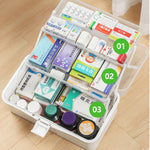 3-Layer Portable First Aid Kit - Large Emergency Medical Organizer