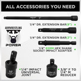 SWANLAKE 56pc 1/4" Drive Impact Socket Set SAE Metric 6-Point