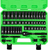 SWANLAKE 50pc 3/8" Drive Impact Socket Set SAE Metric 6-Point