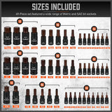 HORUSDY 66pc Torx Bit Socket Set Female External Impact Adapter