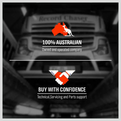 100% Australian owned company logo with kangaroo and handshake symbol, emphasizing confidence and support
