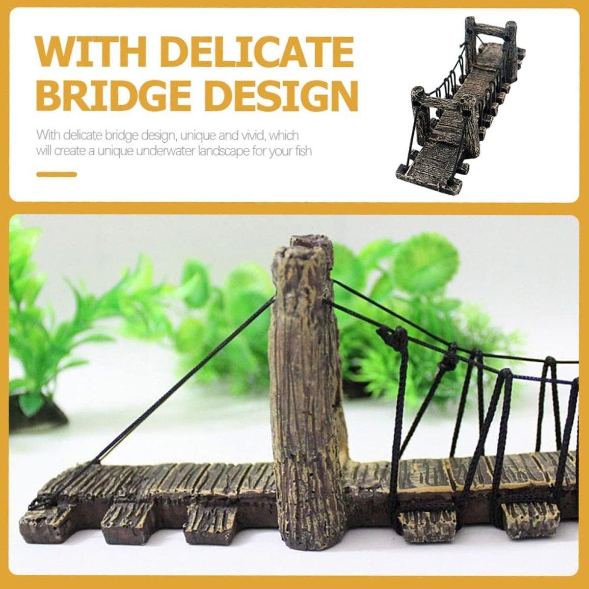 Aquarium Bridge Decoration Large 38.5cm Resin Shrimp Tortoise Climbing