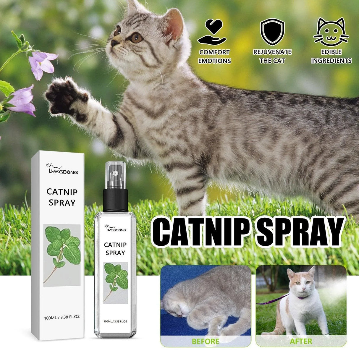 Catnip Spray - Natural Cat Anxiety Relief & Vitality Booster