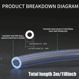 CO2 Tubing Aquarium 3m High Pressure 4mm/6mm Carbon Dioxide Pipe