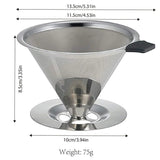 Stainless Steel Reusable Coffee Filter - 600 Mesh Double Layer