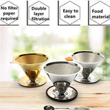 Stainless Steel Reusable Coffee Filter - 600 Mesh Double Layer