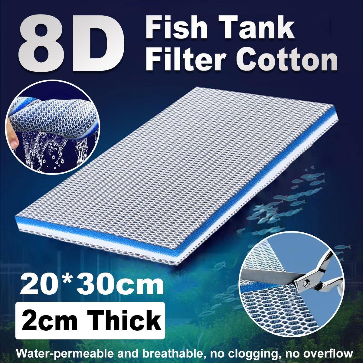 Aquarium Filter Pad 20x30cm 8D Cotton Water Purification Sponge 2cm