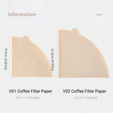 V02 Coffee Filter Paper - 100 Pack Cone Drip Filters