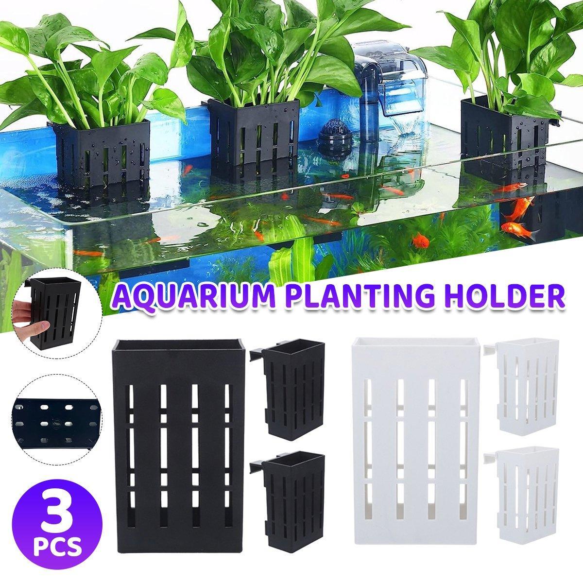 Aquarium Plant Holder 13x8x5.5cm Hydroponic Basket Rack White