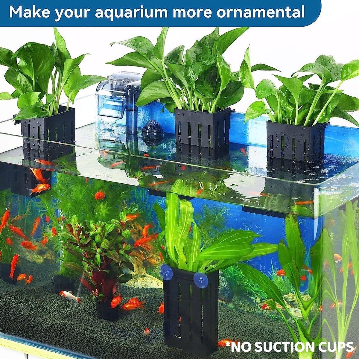 Aquarium Plant Holder 13x8x5.5cm Hydroponic Basket Rack White
