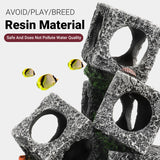 Aquarium Shrimp Shelter 3-Cube Stone Cave Breeding Hiding Decor