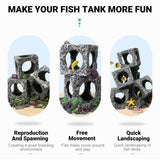 Aquarium Shrimp Shelter 3-Cube Stone Cave Breeding Hiding Decor