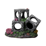 Aquarium Shrimp Shelter 3-Cube Stone Cave Breeding Hiding Decor