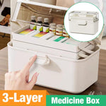 3-Layer Portable First Aid Kit - Large Medical Storage Organizer