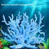 Aquarium Coral Decoration Blue Soft Realistic Plant 12.5x16cm