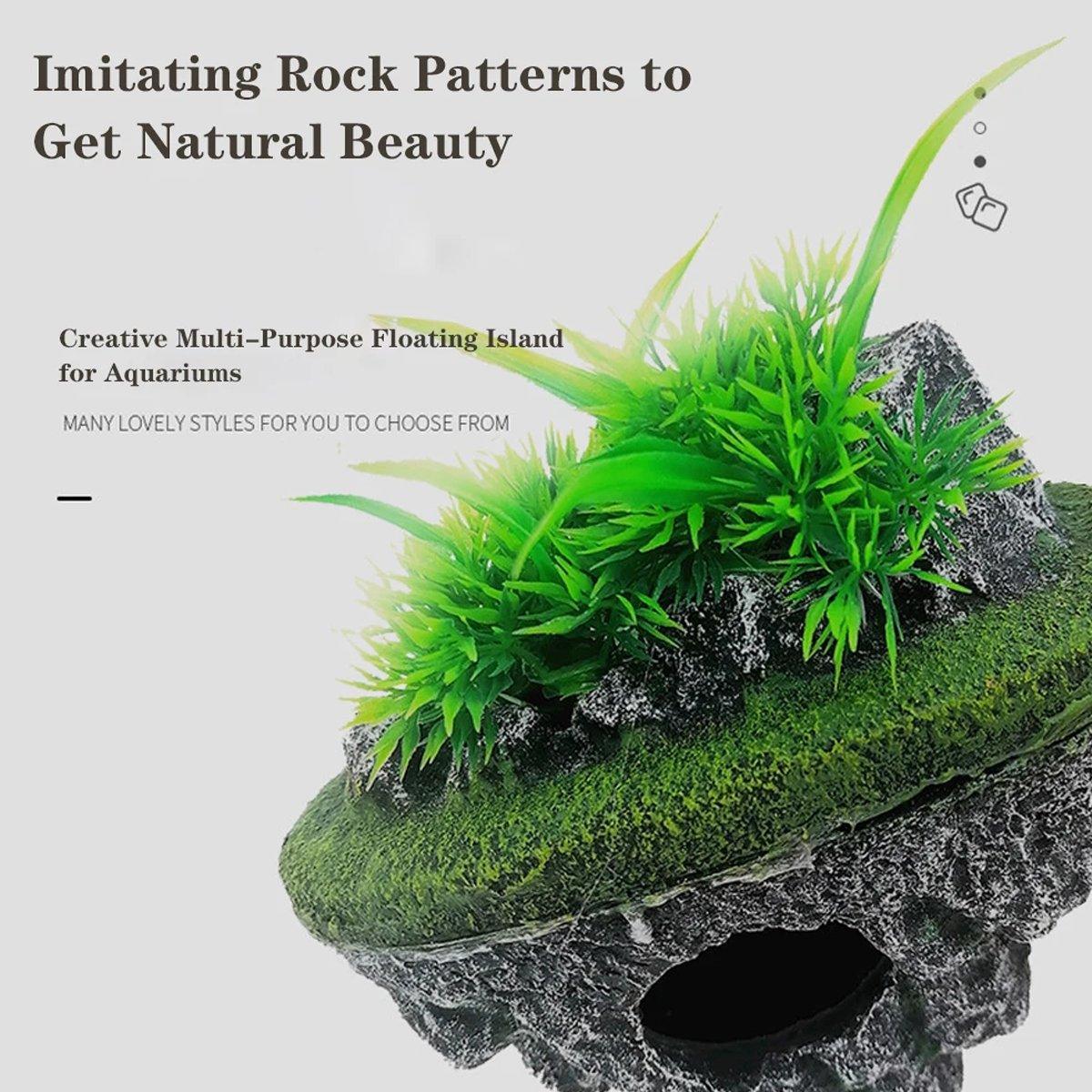 Aquarium Hoverstone Small 13x9x16cm Resin Rock Decoration Natural